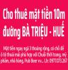 Cho thuê mặt tiền Bà Triệu 10 ngay khu vực sầm uất nhất Tp Huế